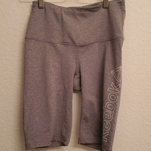 Reebok high waist bike shorts with logo on leg